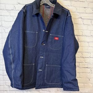Dickies Y2K Insulated Denim Workwear Jacket Blanket Lined Blue Chore Coat Large